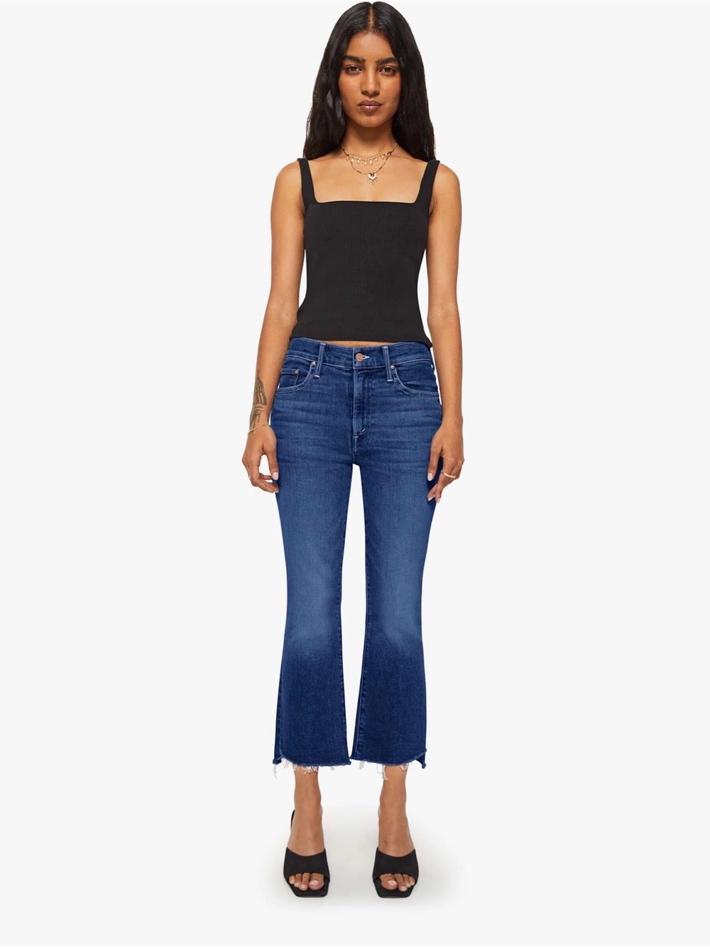 Mother The Insider Crop Step Fray Jeans Girl Crush Size 25